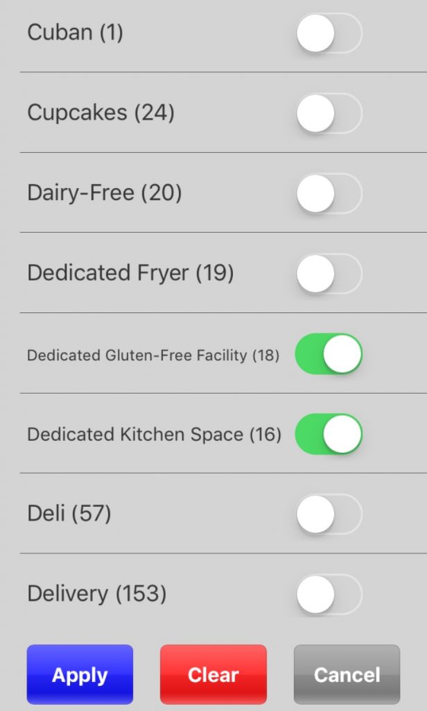 gluten free restaurant app finder 