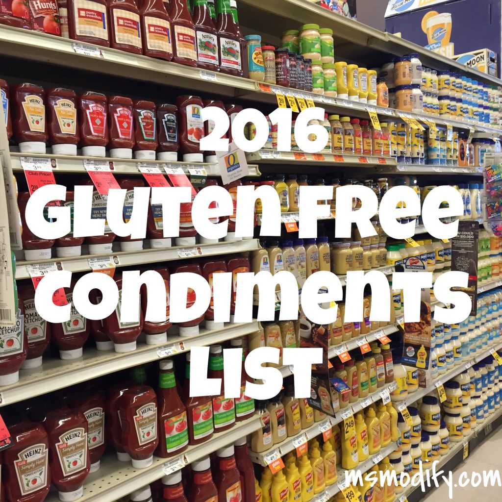 Gluten free condiments list