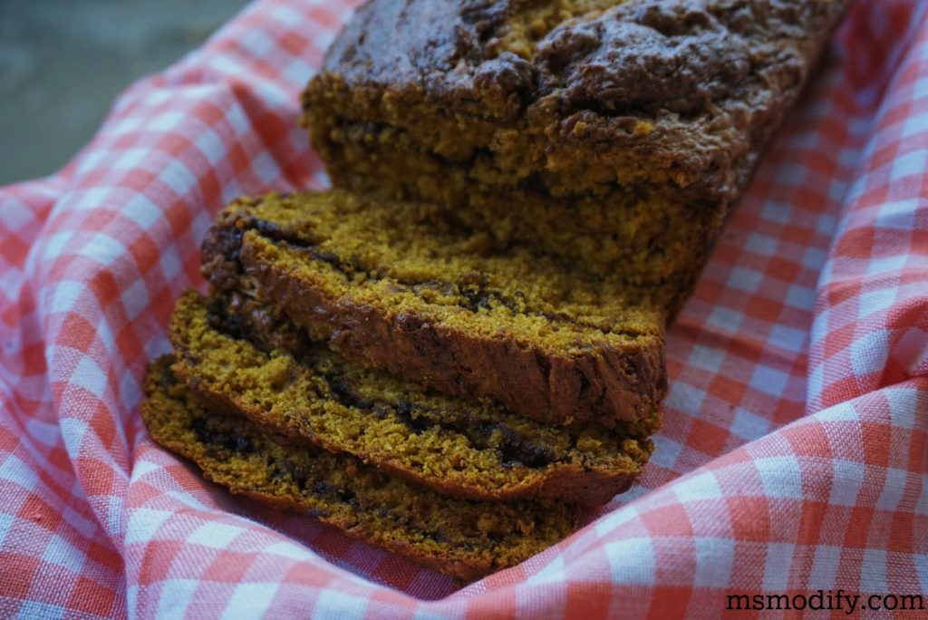 gluten free Nutella pumpkin bread