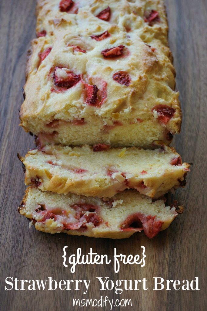 gluten free strawberry yogurt bread