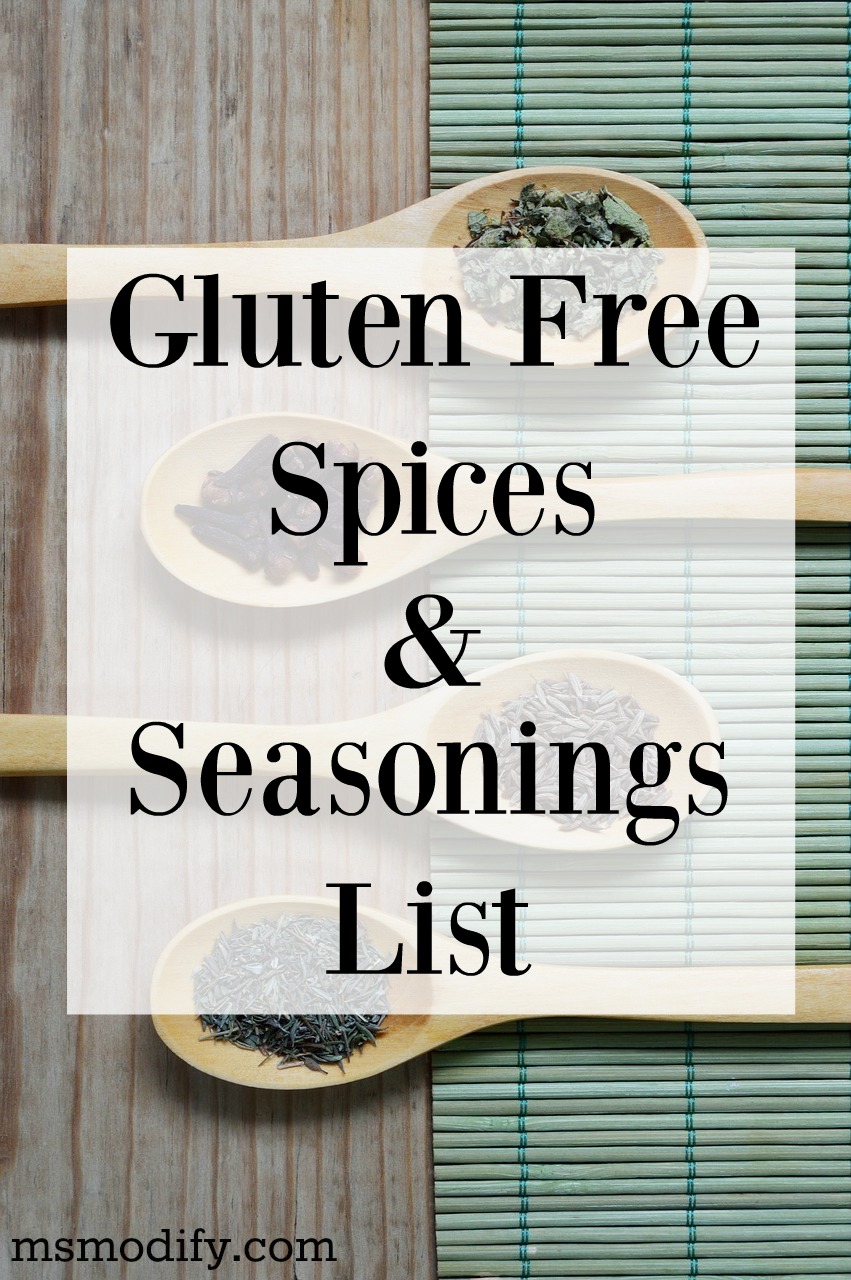Gluten Free Spices and Seasonings List