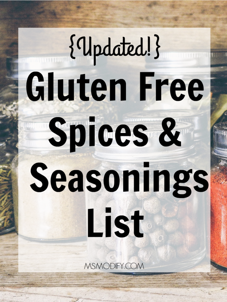 Gluten Free Spices & Seasonings List