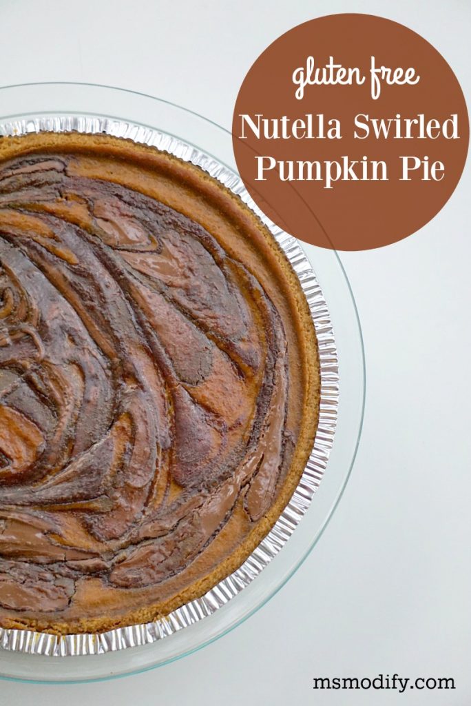 gluten free nutella swirled pumpkin pie