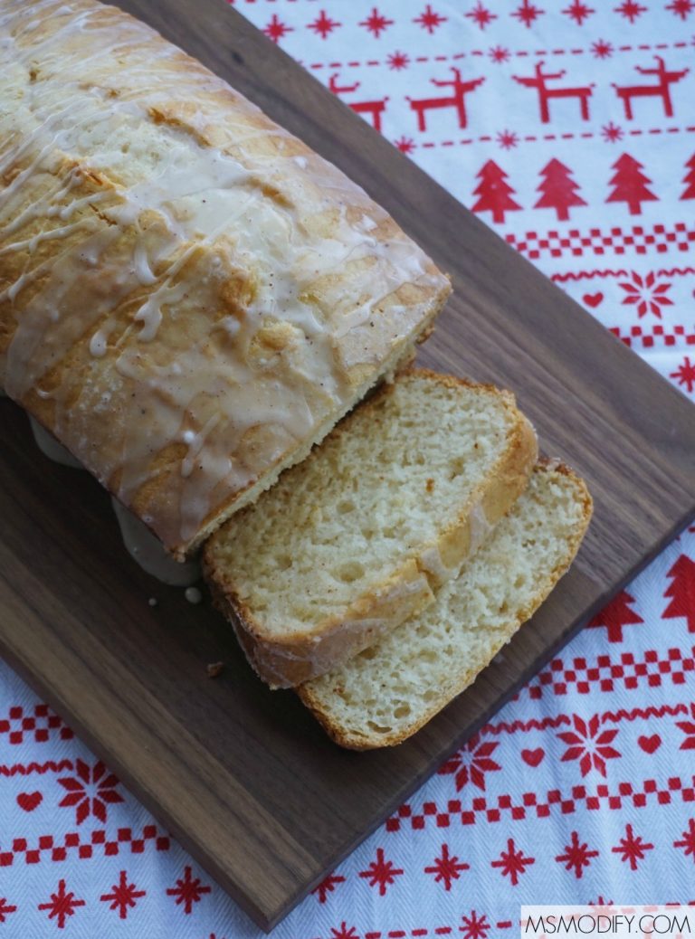 {gluten free} Eggnog Bread MsModify