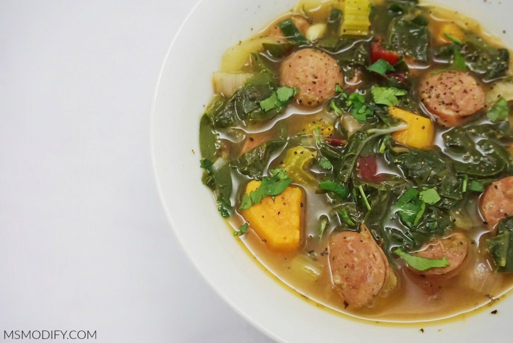 Sausage Sweet Potato Chard Soup