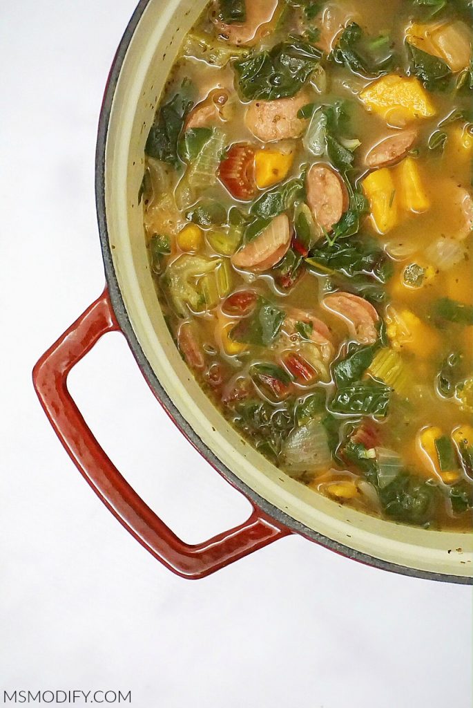 Sausage Sweet Potato Chard Soup