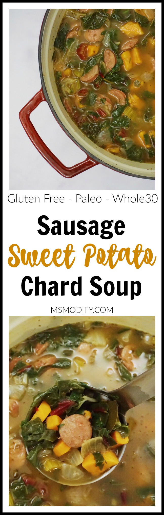 Sausage Sweet Potato Chard Soup
