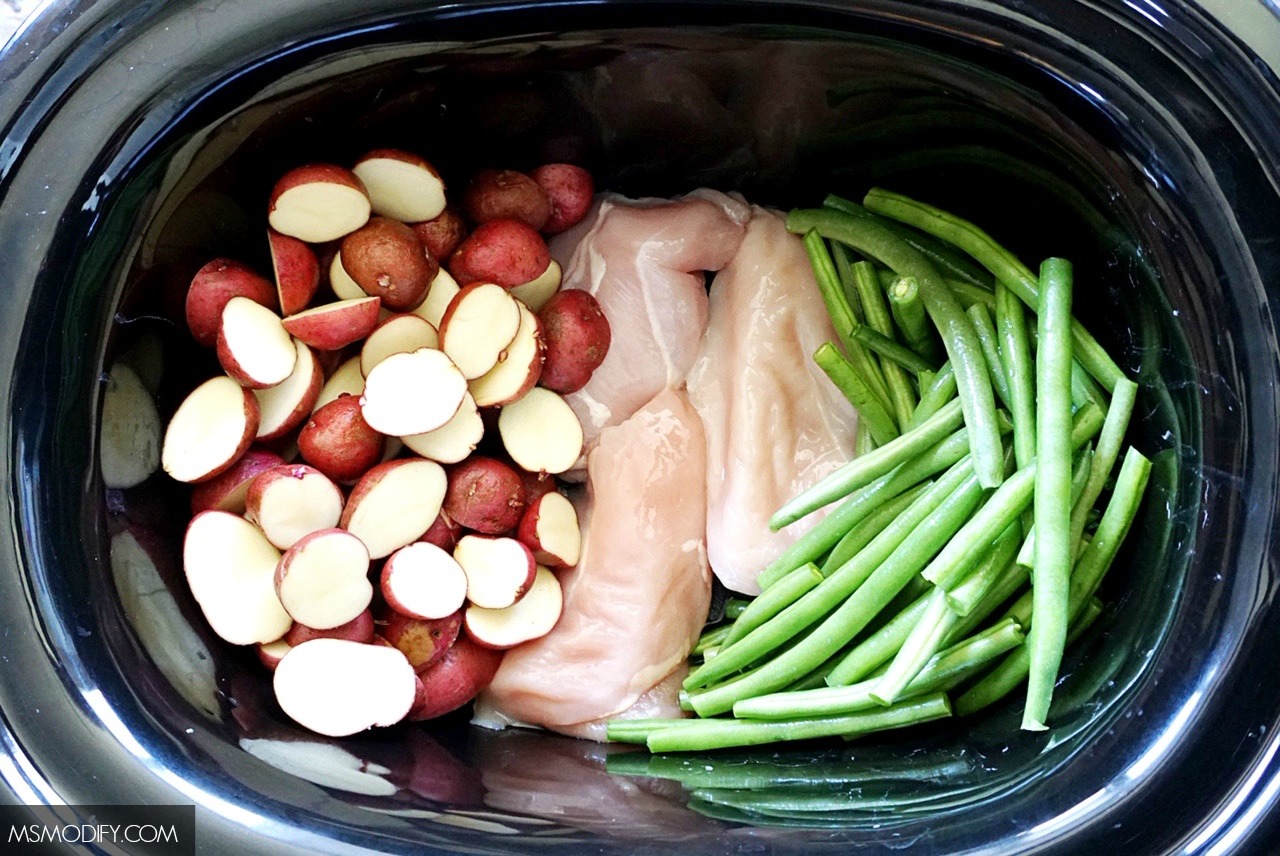 Slow Cooker Chicken, Potatoes & Green Beans MsModify